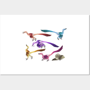 Colored Velociraptors! Posters and Art